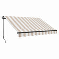 Tenda da Sole Retrattile Poliestere Righe Beige/Bianco 300x250 cm