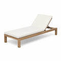Lettino Sdraio da Esterno in Teak e Tessuto Bianco 200x65x35 cm