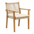 Sedia da esterno in Teak e Corda Beige
