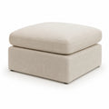 Poggiapiedi in Tessuto Lino Beige 60x60x40 cm