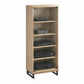 Mobile in legno rovere con ante in vetro temperato 180x60x40 cm