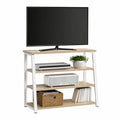 Porta TV con Scaffale in MDF e Metallo Bianco, 4 Ripiani