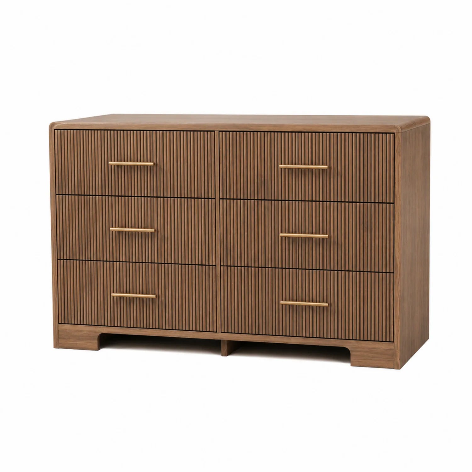 Cassettiera in Legno di Quercia con 6 Cassetti Marrone 80x40x85 cm
