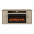 Mobile TV con Camino Elettrico in Legno Composito Beige 152x81x41 cm