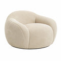 Poltrona in velluto a coste Beige 87x95x78 cm