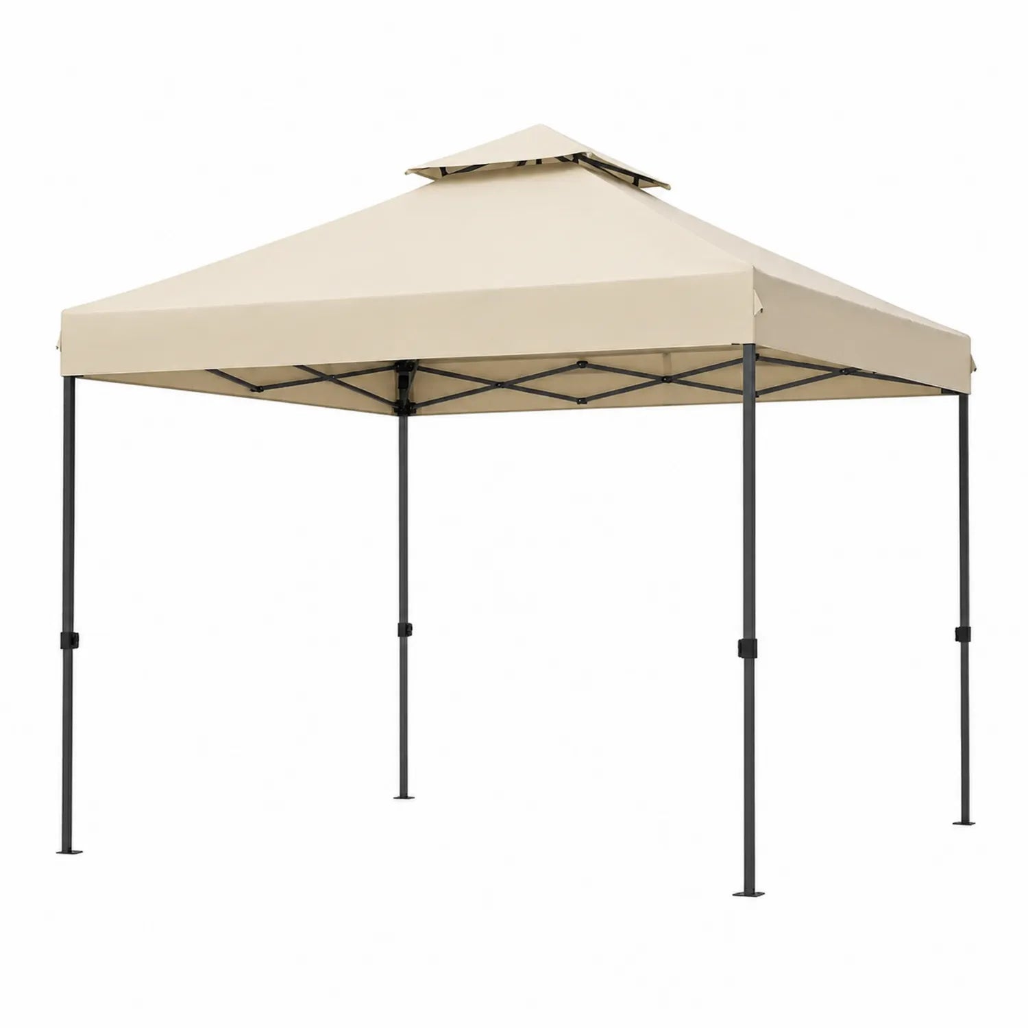 Gazebo 3x3 m in Acciaio con Copertura in Poliestere Beige