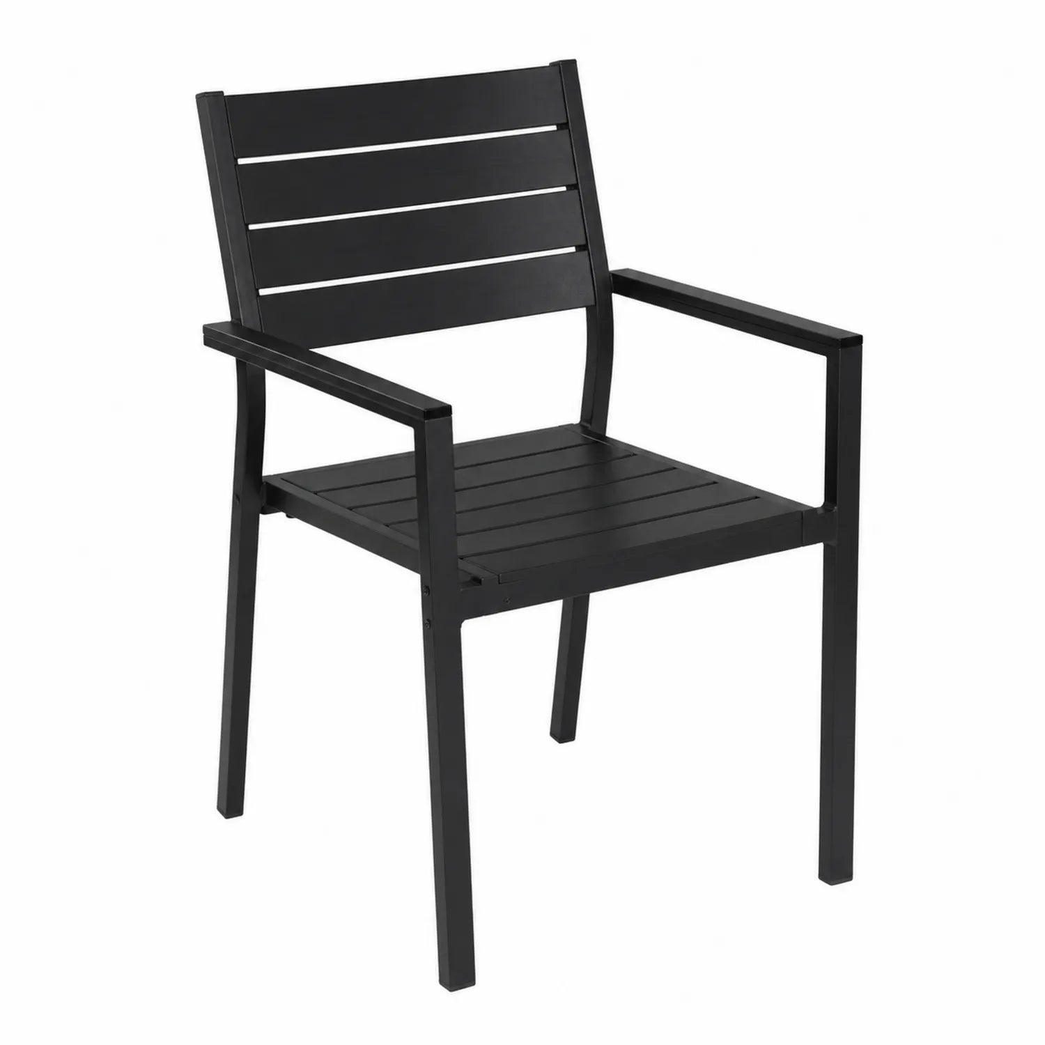 Sedia da esterno in alluminio nero