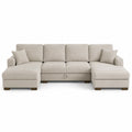 Divano angolare in tessuto con chaise longue 300x150x90 cm